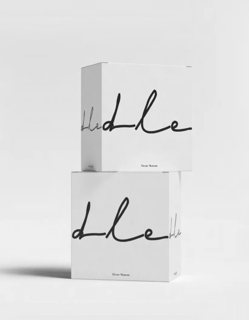 Two white boxes, one on the other, a large dle on each