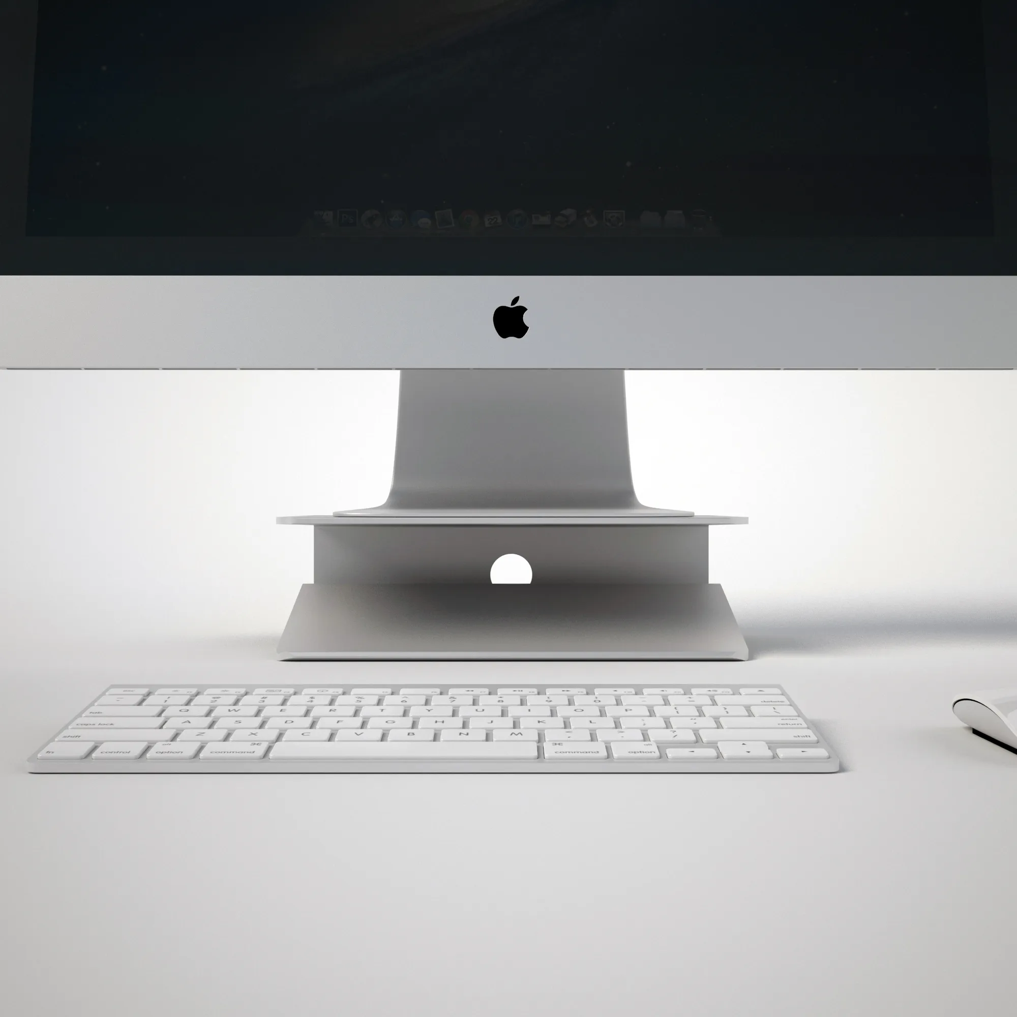 Stand from the front, with the cable hole in its back wall