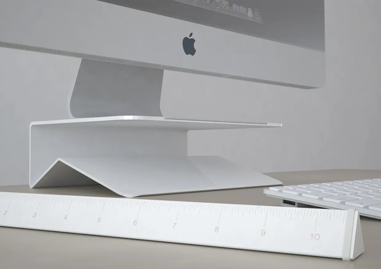 Stand and ruler together on a desk